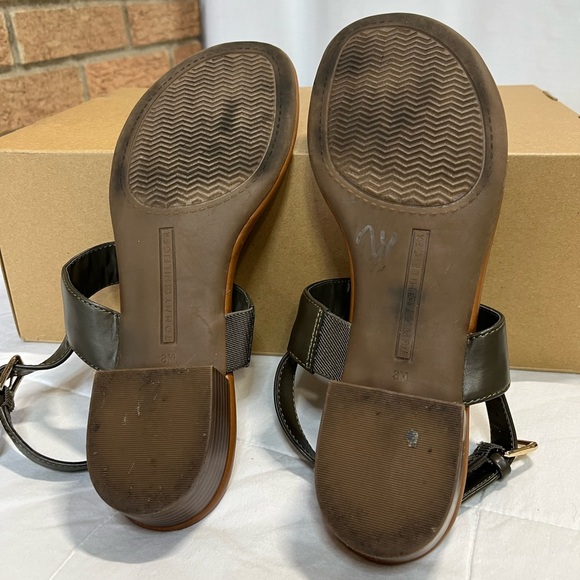 Tommy Hilfiger olive green and gold chain sandals -8 - Picture 6 of 9